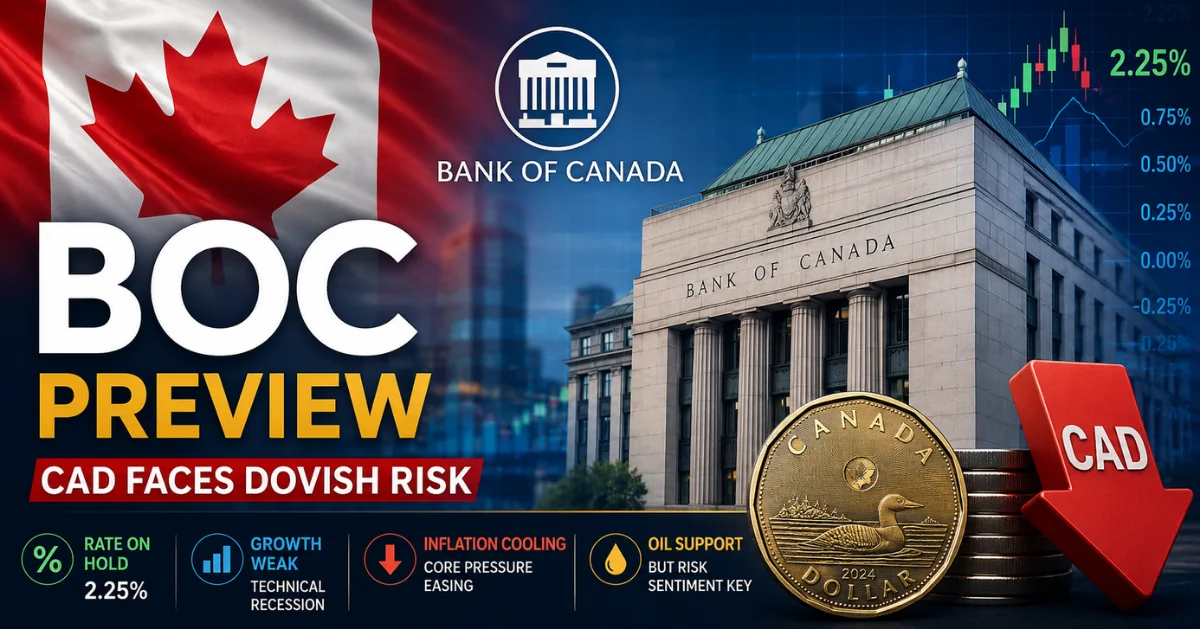 Bank of Canada Preview: CAD Faces Pressure as BoC Expected to Lean Dovish